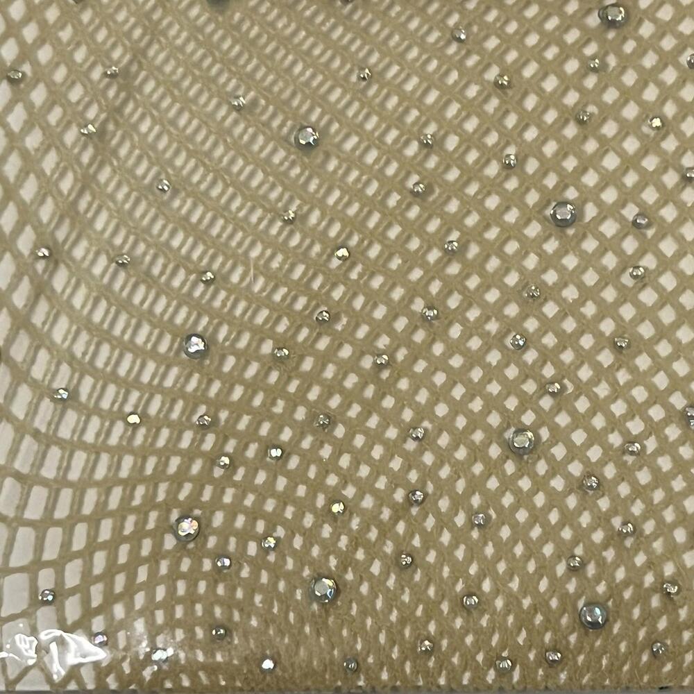 Sexy Sparkly Fishnet Pantyhose One Size Fits All Regular Nude 2 Pair Pack